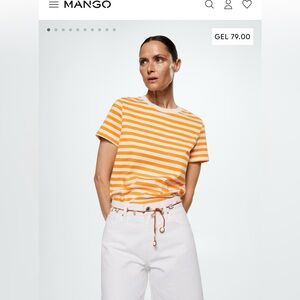 NWT MNG yellow stripe Tshirt ~ SIZE MEDIUM